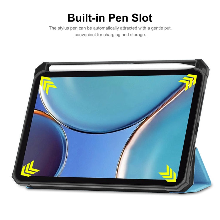 Custodia in pelle ENKAY Custer Texture Flip orizzontale PU + TPU con supporto a tre pieghe e funzione Sleep / Wake-up e portapenne per iPad mini 6 2021, For iPad mini 6 2021