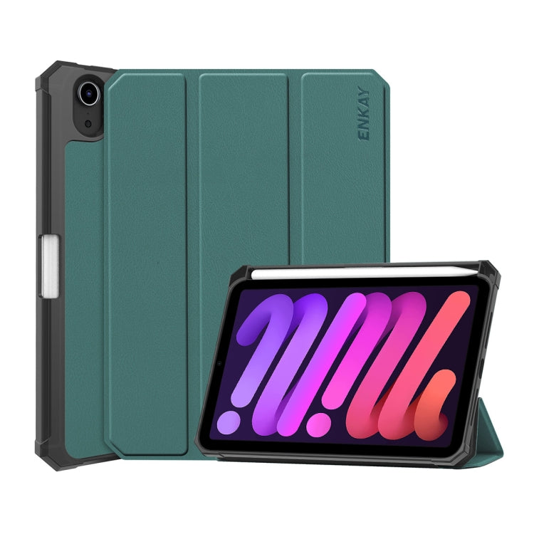 Custodia in pelle ENKAY Custer Texture Flip orizzontale PU + TPU con supporto a tre pieghe e funzione Sleep / Wake-up e portapenne per iPad mini 6 2021, For iPad mini 6 2021