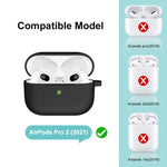 ENKAY Hat-Prince Custodia protettiva in silicone ispessito Custodia antiurto con portachiavi per Apple AirPods Pro 2 2021