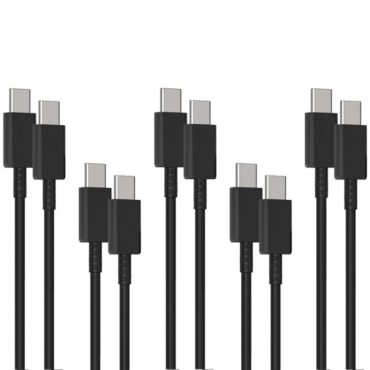 XJ-69 5 PCS 1m 3A USB-C / Tipo-C a Tipo-C TPU Cavo dati di sincronizzazione ricarica per telefono cellulare, 5 PCS
