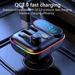 Trasmettitore FM per lettore MP3 per auto T70 con caricatore mobile per auto USB Bluetooth QC3.0 Carica rapida U Disk Music Player Modulatore FM, T70