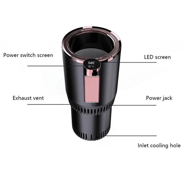 2-in-1 Smart Car Cup Cooler Riscaldatore da viaggio per esterni Mini frigorifero portatile per auto 12V Raffreddamento Riscaldamento Tazza e portabevande