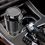 2-in-1 Smart Car Cup Cooler Riscaldatore da viaggio per esterni Mini frigorifero portatile per auto 12V Raffreddamento Riscaldamento Tazza e portabevande