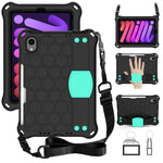 Design a nido d'ape Materiale EVA + PC Guscio protettivo piatto anticaduta a quattro angoli con cinturino, For iPad mini 6 / mini 2024