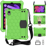Design a nido d'ape Materiale EVA + PC Guscio protettivo piatto anticaduta a quattro angoli con cinturino, For iPad mini 6 / mini 2024