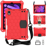 Design a nido d'ape Materiale EVA + PC Guscio protettivo piatto anticaduta a quattro angoli con cinturino, For iPad mini 6 / mini 2024
