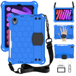 Design a nido d'ape Materiale EVA + PC Guscio protettivo piatto anticaduta a quattro angoli con cinturino, For iPad mini 6 / mini 2024
