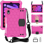 Design a nido d'ape Materiale EVA + PC Guscio protettivo piatto anticaduta a quattro angoli con cinturino, For iPad mini 6 / mini 2024