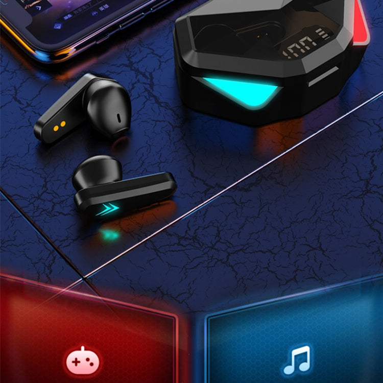 TWS-Y04 Bluetooth 5.0 TWS Binaural True Stereo Touch Control Auricolare da gioco con custodia di ricarica a LED