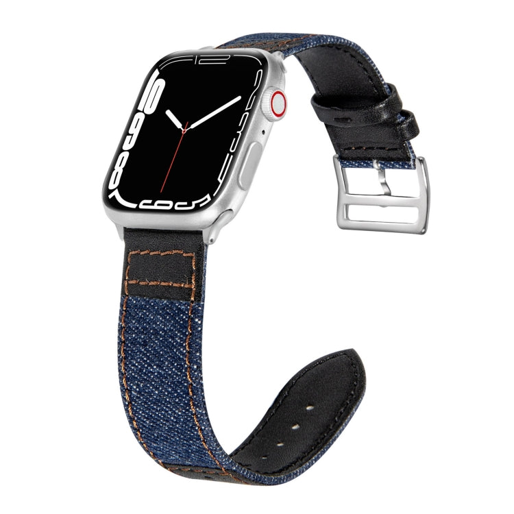 Cinturino in pelle denim per Apple Watch Series 7 e SE