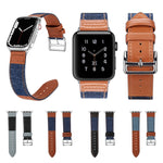 Cinturino in pelle denim per Apple Watch Series 7 e SE