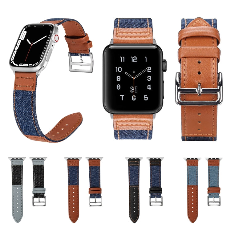 Cinturino in pelle denim per Apple Watch Series 7 e SE