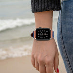 Cinturino in pelle denim per Apple Watch Series 7 e SE