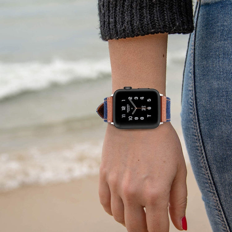 Cinturino in pelle denim per Apple Watch Series 7 e SE