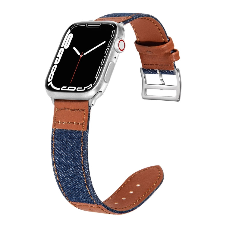 Cinturino in pelle denim per Apple Watch Series 7 e SE