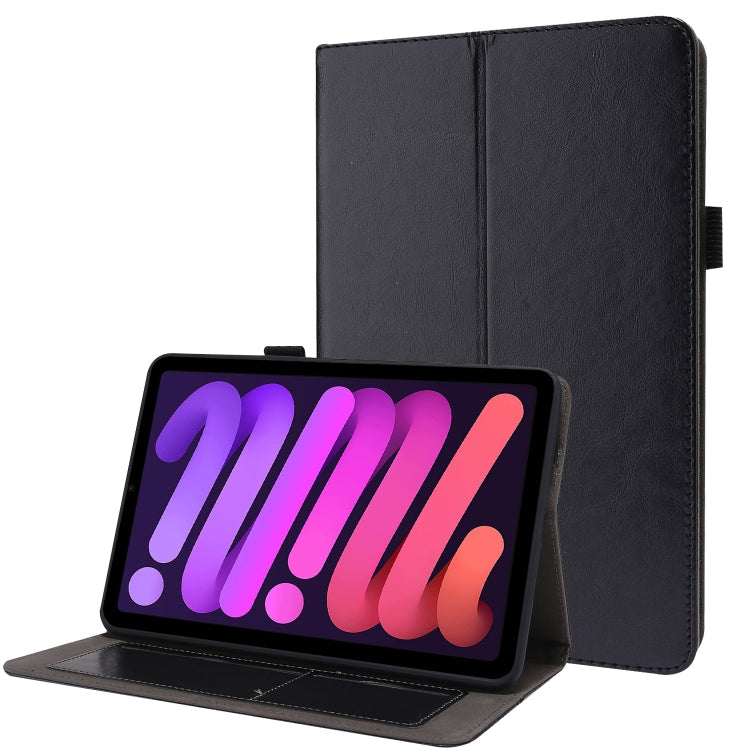 Custodia in pelle PU pieghevole orizzontale da lavoro con supporto a due pieghe, slot per schede e slot per penna, For iPad mini 6 / mini 2024
