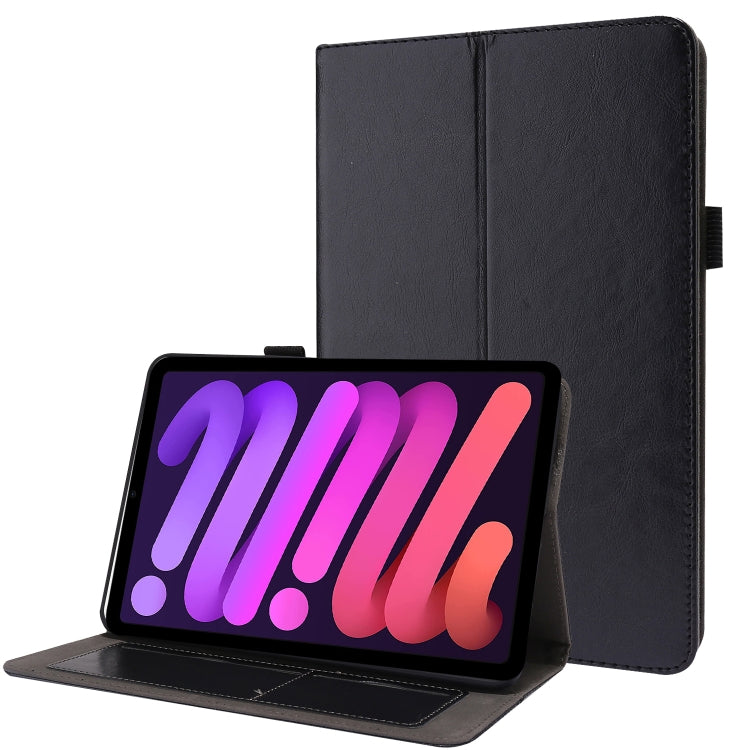 Custodia in pelle PU pieghevole orizzontale da lavoro con supporto a due pieghe, slot per schede e slot per penna, For iPad mini 6 / mini 2024