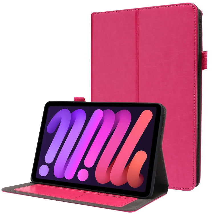 Custodia in pelle PU pieghevole orizzontale da lavoro con supporto a due pieghe, slot per schede e slot per penna, For iPad mini 6 / mini 2024