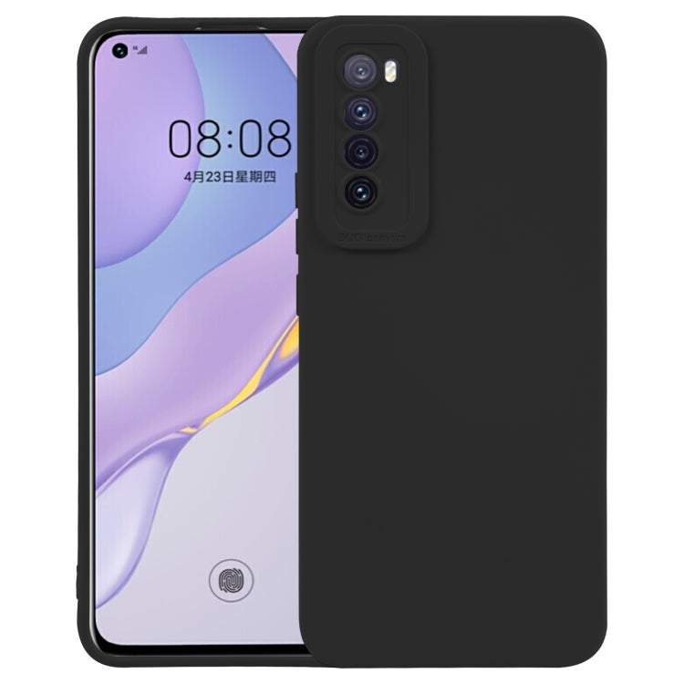 Custodia protettiva a copertura totale antiurto in silicone liquido tinta unita straight-edge, For Huawei P40 Pro, For Huawei P40, For Huawei P30 Pro, For Huawei P30, For Huawei Nova 7 Pro 5G, For Huawei Nova 7 5G, For Huawei Nova 7  5G                ...
