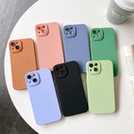 Custodia protettiva a copertura totale antiurto in silicone liquido tinta unita straight-edge, For iPhone 13 Pro Max, For iPhone 13 Pro, For iPhone 13