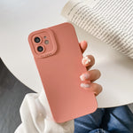 Custodia protettiva a copertura totale antiurto in silicone liquido tinta unita straight-edge, For iPhone 12 Pro Max, For iPhone 12 Pro, For iPhone 12