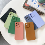 Custodia protettiva a copertura totale antiurto in silicone liquido tinta unita straight-edge, For iPhone 12 Pro Max, For iPhone 12 Pro, For iPhone 12