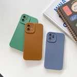 Custodia protettiva a copertura totale antiurto in silicone liquido tinta unita straight-edge, For iPhone 12 Pro Max, For iPhone 12 Pro, For iPhone 12