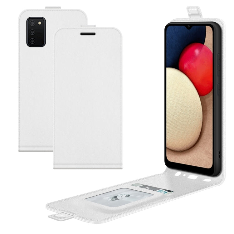 Per Samsung Galaxy A03s 164mm Versione UE R64 Texture Custodia protettiva in pelle a vibrazione verticale singola con slot per schede e cornice per foto, For Galaxy A03s 164mm