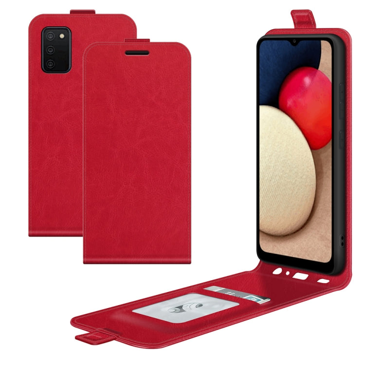 Per Samsung Galaxy A03s 164mm Versione UE R64 Texture Custodia protettiva in pelle a vibrazione verticale singola con slot per schede e cornice per foto, For Galaxy A03s 164mm