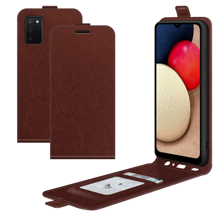 Per Samsung Galaxy A03s 164mm Versione UE R64 Texture Custodia protettiva in pelle a vibrazione verticale singola con slot per schede e cornice per foto, For Galaxy A03s 164mm