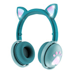 Cuffie Bluetooth BK9 HiFi 7.1 con orecchie di gatto luminose