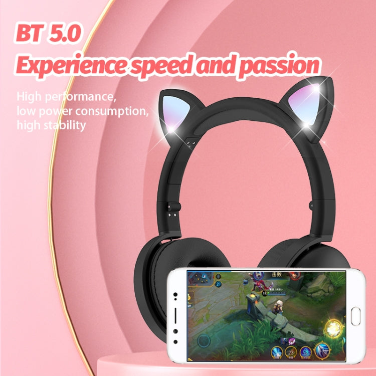 Cuffie Bluetooth BK9 HiFi 7.1 con orecchie di gatto luminose