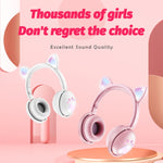 Cuffie Bluetooth BK9 HiFi 7.1 con orecchie di gatto luminose