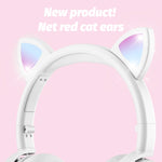 Cuffie Bluetooth BK9 HiFi 7.1 con orecchie di gatto luminose