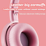 Cuffie Bluetooth BK9 HiFi 7.1 con orecchie di gatto luminose