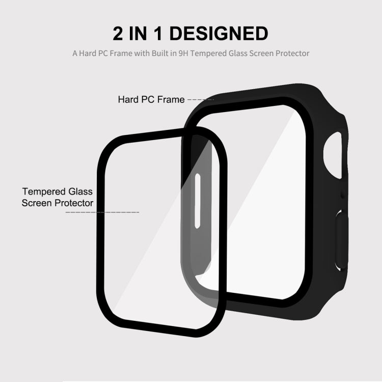 ENKAY Hat-Prince 2 in 1 PC Frame + 9H Protezione in vetro temperato Custodia a copertura totale per Apple Watch Series 7 41mm