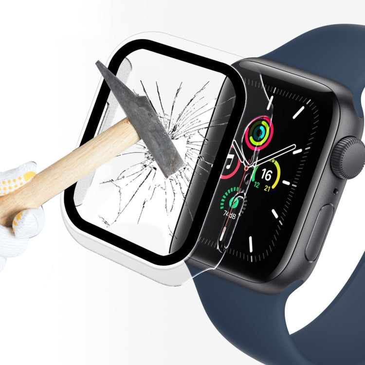 ENKAY Hat-Prince 2 in 1 PC Frame + 9H Protezione in vetro temperato Custodia a copertura totale per Apple Watch Series 7 45mm