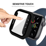 ENKAY Hat-Prince 2 in 1 PC Frame + 9H Protezione in vetro temperato Custodia a copertura totale per Apple Watch Series 7 45mm