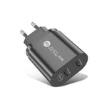 002 Caricabatterie rapido PD / Type-C a doppia porta da 40 W per serie iPhone / iPad, spina europea, EU Plug
