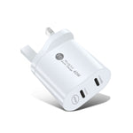 002 Caricabatterie rapido USB-C / Type-C Dual Port PD da 40 W per serie iPhone / iPad, spina UK, UK Plug