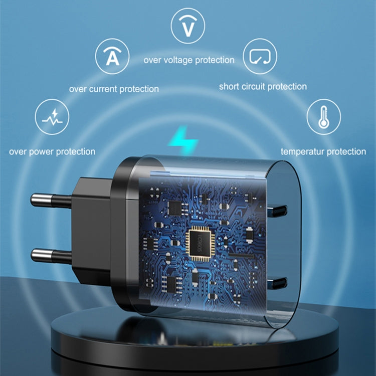 002 Caricabatterie rapido USB-C / Type-C Dual Port PD da 40 W per serie iPhone / iPad, spina UK, UK Plug