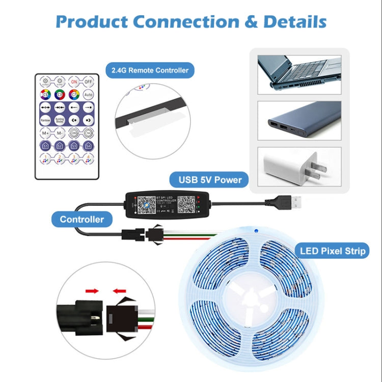 Controller musicale Bluetooth USB 5V per striscia LED WS2812B