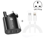 002 Caricabatterie rapido PD / Type-C a doppia porta da 40 W con cavo dati da USB-C a 8 pin, spina UK, UK Plug + Type-C to 8 Pin Cable
