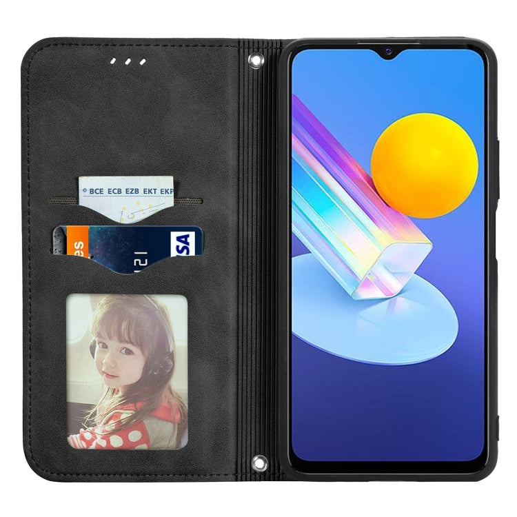 Custodia in pelle a vibrazione orizzontale magnetica retrò con sensazione di pelle con supporto e slot per schede e portafoglio e cornice per foto, For vivo Y72 5G, For OPPO Realme C21Y