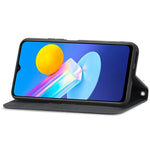 Custodia in pelle a vibrazione orizzontale magnetica retrò con sensazione di pelle con supporto e slot per schede e portafoglio e cornice per foto, For vivo Y72 5G, For OPPO Realme C21Y