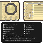 Altoparlante wireless in legno Bluetooth 5.0 con radio FM