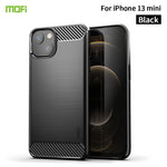 Custodia morbida in TPU in fibra di carbonio con trama spazzolata serie MOFI Gentleness, For iPhone 13 mini, For iPhone 13, For iPhone 13 Pro, For iPhone 13 Pro Max