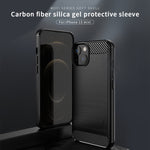 Custodia morbida in TPU in fibra di carbonio con trama spazzolata serie MOFI Gentleness, For iPhone 13 mini, For iPhone 13, For iPhone 13 Pro, For iPhone 13 Pro Max