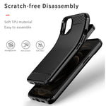 Custodia morbida in TPU in fibra di carbonio con trama spazzolata serie MOFI Gentleness, For iPhone 13 mini, For iPhone 13, For iPhone 13 Pro, For iPhone 13 Pro Max