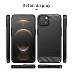 Custodia morbida in TPU in fibra di carbonio con trama spazzolata serie MOFI Gentleness, For iPhone 13 mini, For iPhone 13, For iPhone 13 Pro, For iPhone 13 Pro Max